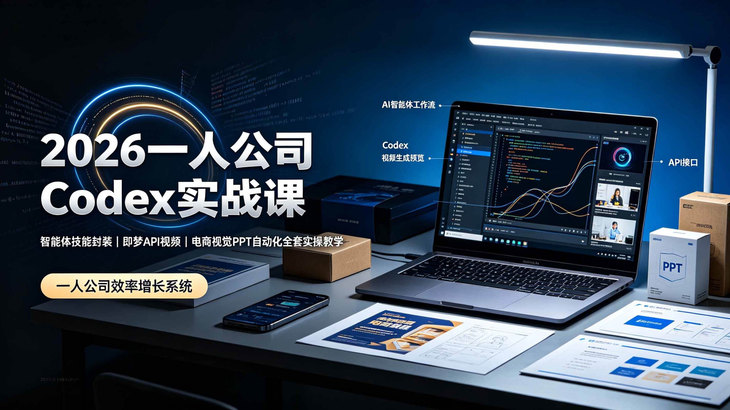 （19503期）2026一人公司Codex实战课◆智能体技能封装｜即梦API视频｜电商视觉PPT自动化全套实操教学-洛柒笔记