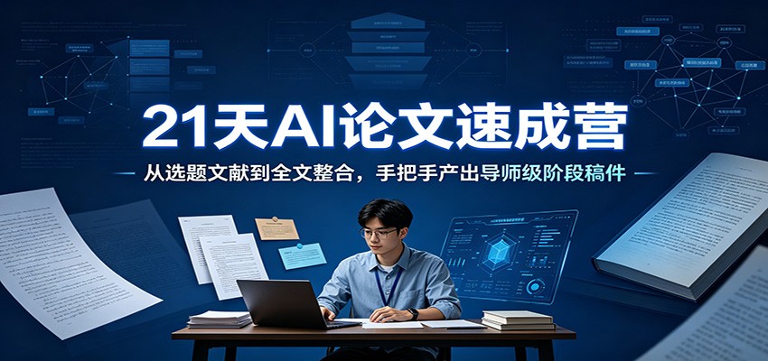 21天AI论文速成营：从选题文献到全文整合，手把手产出导师级阶段稿件-洛柒笔记
