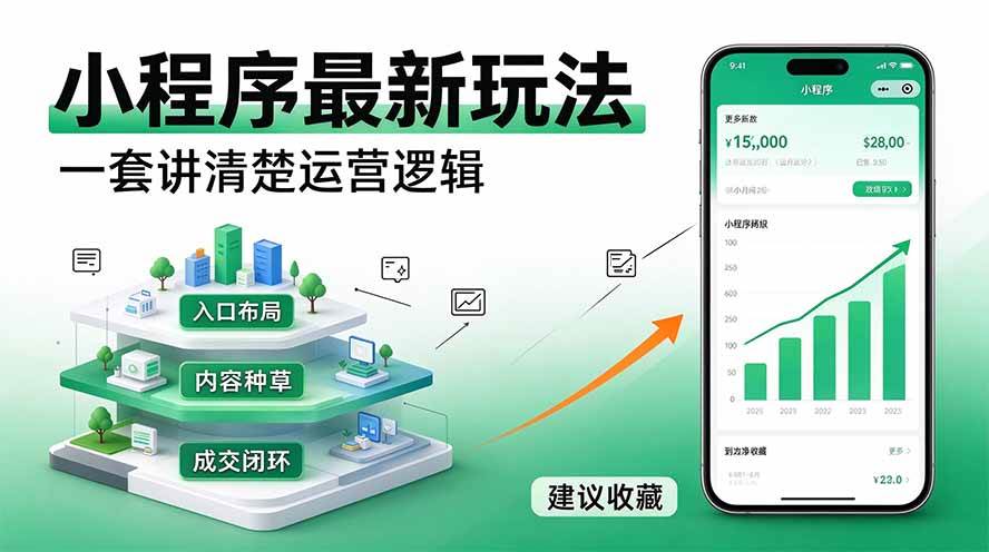 （20876期）微信小程序最新玩法 四种收益来源，单日收入400+-洛柒笔记