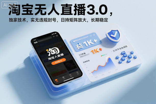 淘宝无人直播3.0，独家技术，实无违规封号，日收益1k+，支持矩阵放大，长期稳定【揭秘】-洛柒笔记