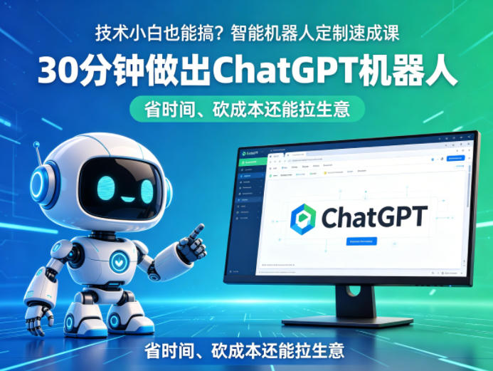 技术小白也能搞？智能机器人定制速成课，30分钟做出ChatGPT机器人，省时间、砍成本还能拉生意-洛柒笔记