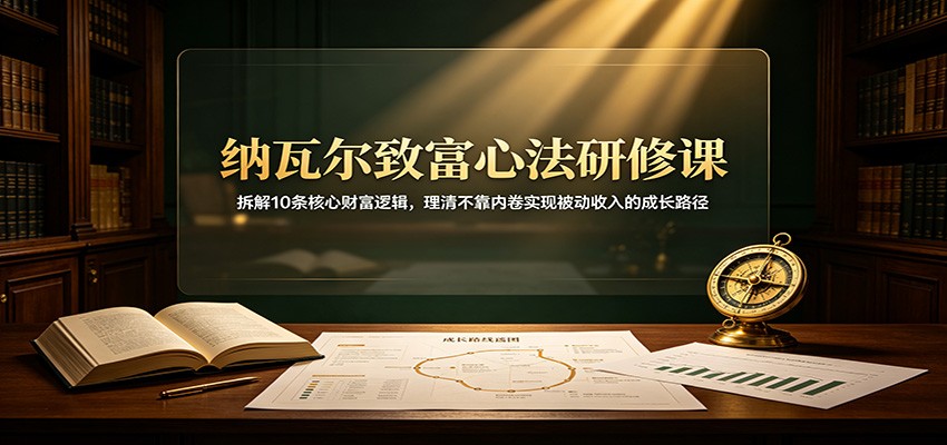 纳瓦尔致富心法研修课：拆解10条核心财富逻辑，理清不靠内卷实现被动收入的成长路径-洛柒笔记