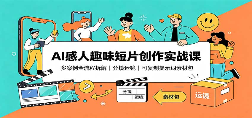 AI感人趣味短片创作实战课：多案例全流程拆解，分镜运镜，可复制提示词素材包-洛柒笔记