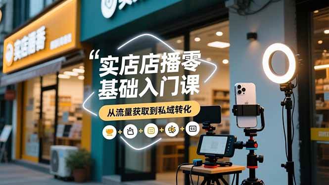 （16733期）实体店播零基础入门课，实体店+短视频+直播+微信生态+私域社群，从流量获取到私域转化-洛柒笔记