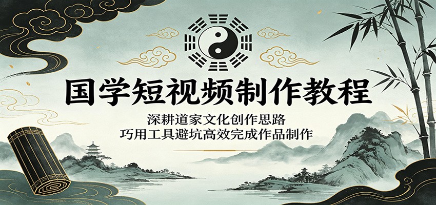 国学短视频制作教程：深耕道家文化创作思路，巧用工具避坑高效完成作品制作-洛柒笔记