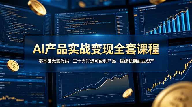 （19074期）AI产品实战变现全套课程，零基础无需代码，三十天打造可盈利产品搭建长期副业资产-洛柒笔记
