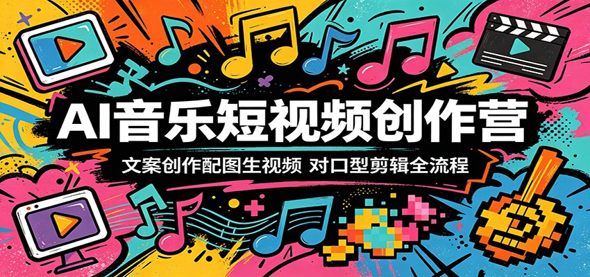 AI音乐短视频创作营：文案创作配图生视频，对口型剪辑全流程-洛柒笔记