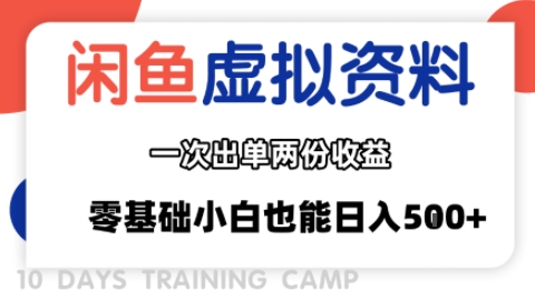 闲鱼虚拟资料新变现玩法，信息差项目，一次出单两份收益，无需囤货，可批量矩阵，零基础小白也能日入多张-洛柒笔记