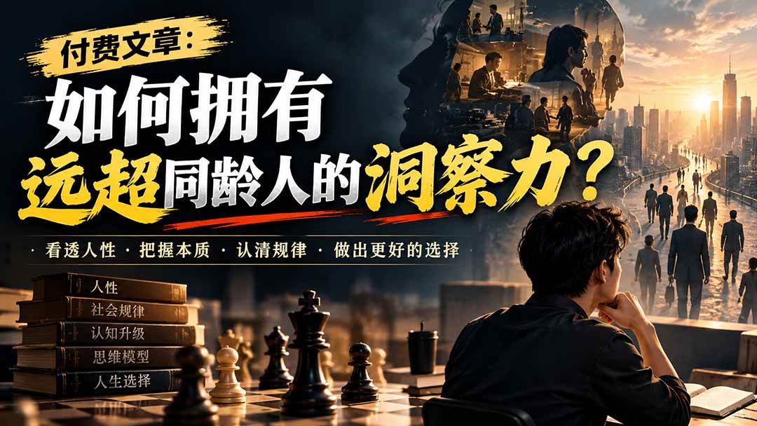 （20976期）付费文章：如何拥有远超同龄人的洞察力？-洛柒笔记