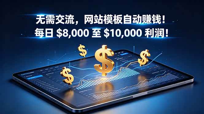 （18854期）无需交流，网站模板自动赚钱！每日 $8,000 至 $10,000 利润！【原创双语字幕】-洛柒笔记