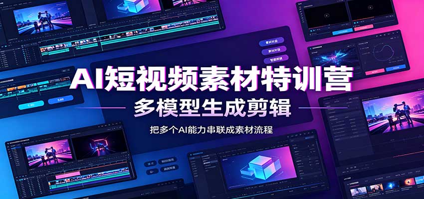 AI短视频素材特训营：Codex本地部署实操，多模型生成剪辑，爆量素材挖掘教学-洛柒笔记