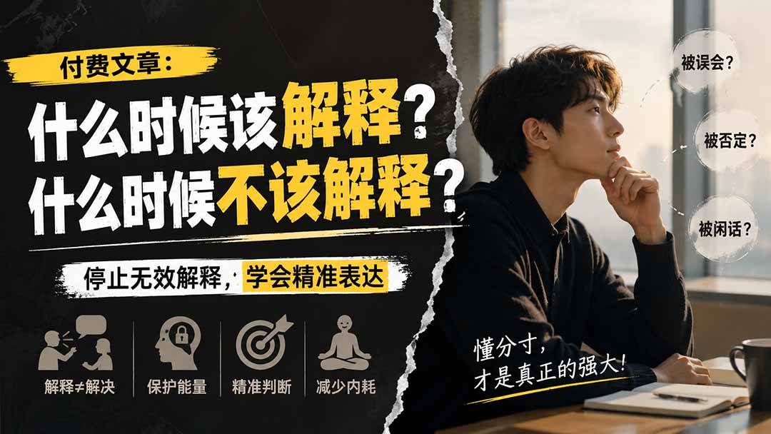 （20223期）付费文章：什么时候该解释？什么时候不该解释？-洛柒笔记