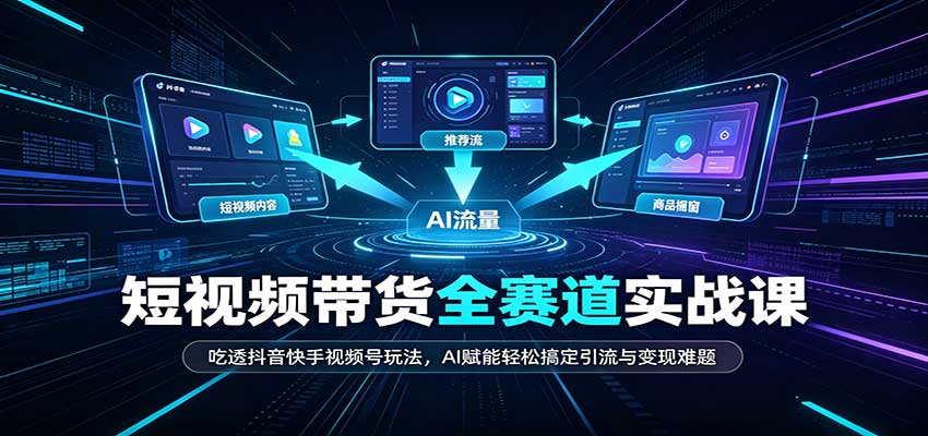 短视频带货全赛道：吃透抖音快手视频号玩法，AI赋能轻松搞定引流与变现难题-洛柒笔记