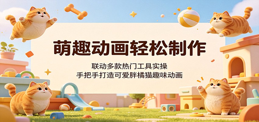 萌趣动画轻松制作，联动多款热门工具实操，手把手打造可爱胖橘猫趣味动画-洛柒笔记
