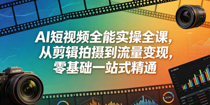 AI短视频全能实操全课，从剪辑拍摄到流量变现，零基础一站式精通-洛柒笔记