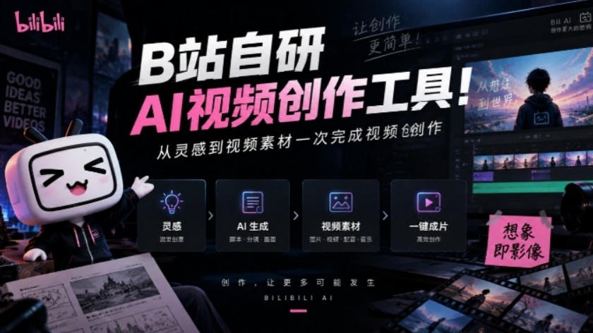 B站自研AI视频创作工具！不会写剧本、拆分镜？也可从灵感到视频素材一次完成视频创作，updream