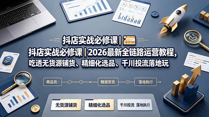 （19549期）抖店实战必修课｜2026最新全链路运营教程，吃透无货源铺货、精细化选品、千川投流落地玩法-洛柒笔记