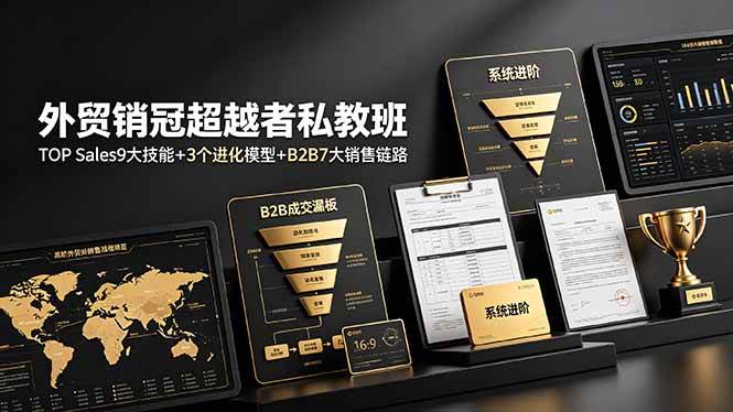 （19156期）外贸销冠超越者私教班：TOP Sales9大技能+3个进化模型+B2B7大销售链路，系统进阶-洛柒笔记