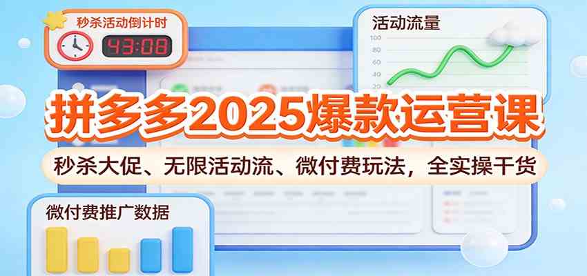 拼多多2025爆款运营课：秒杀大促、无限活动流、微付费玩法，全实操干货-洛柒笔记