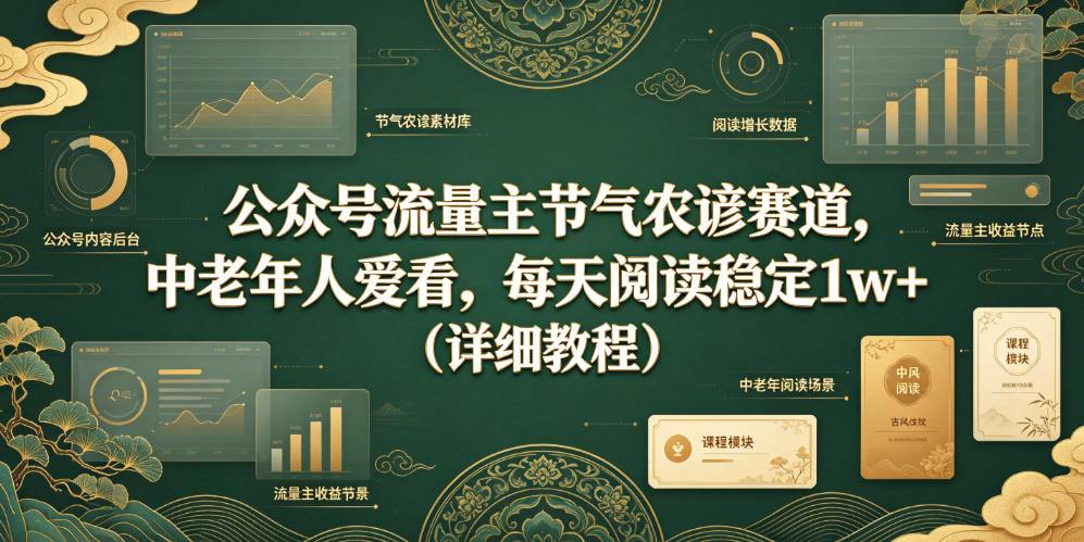 公众号流量主节气农谚赛道，中老年人爱看，每天阅读稳定1w+（详细教程）-洛柒笔记