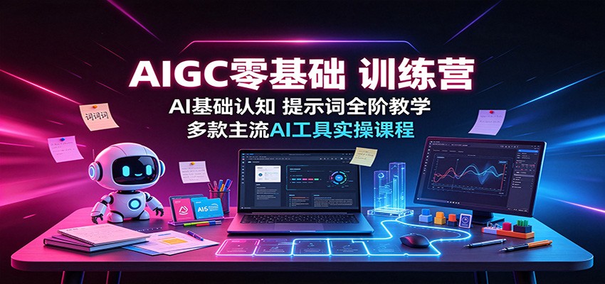 AIGC零基础训练营：AI基础认知，提示词全阶教学，多款主流AI工具实操课程-洛柒笔记