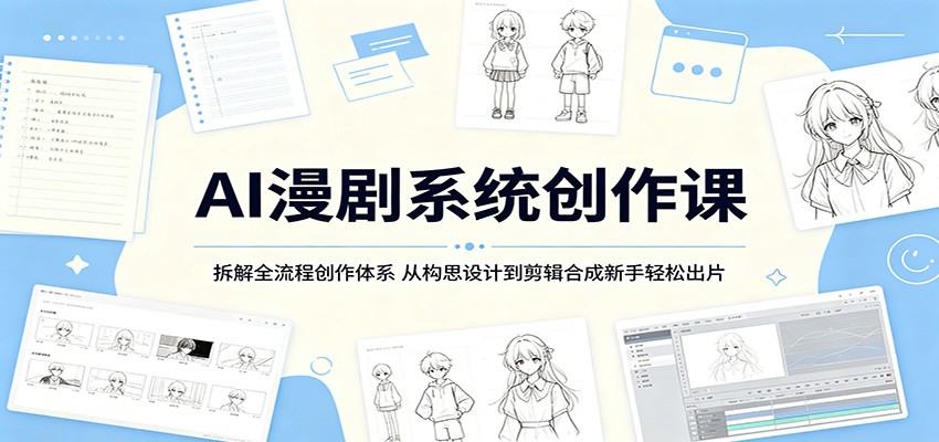 AI漫剧系统创作课：拆解全流程创作体系，从构思设计到剪辑合成新手轻松出片-洛柒笔记