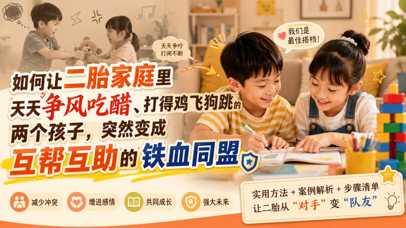 付费文章：如何让二胎家庭里天天争风吃醋、打得鸡飞狗跳的两个孩子，突然变成互帮互助的铁血同盟？-洛柒笔记