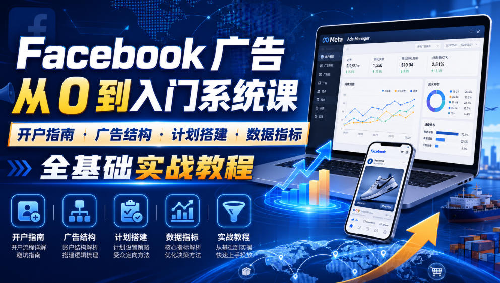 Facebook广告新手从0到入门系统课｜开户指南・广告结构・计划搭建・数据指标全基础实战教程-洛柒笔记
