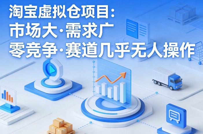 淘宝虚拟仓项目，市场大，需求广，零竞争，赛道几乎没人操作-洛柒笔记