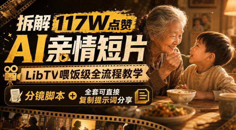 拆解117W点赞AI亲情短片，LibTV喂饭级全流程教学，分镜脚本+全套可直接复制提示词分享-洛柒笔记