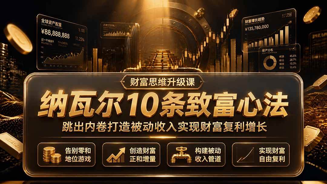 （19628期）付费文章：纳瓦尔10条致富心法，跳出内卷打造被动收入实现财富复利增长-洛柒笔记