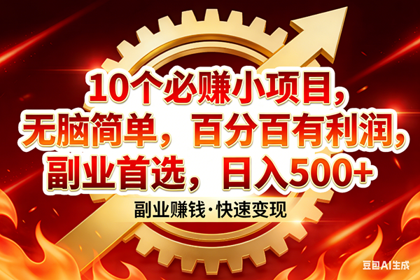 （17735期）10个必赚小项目，百分百有利润，无脑简单，副业首选，日入300+-洛柒笔记