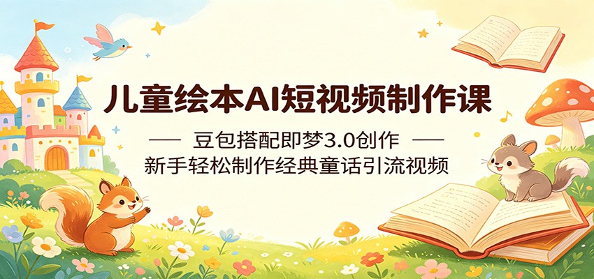 儿童绘本AI短视频制作课：豆包搭配即梦3.0创作，新手轻松制作经典童话引流视频-洛柒笔记