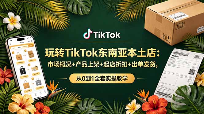 玩转TikTok东南亚本土店：市场概况+产品上架+起店折扣+出单发货，从0到1全套实操教学-洛柒笔记