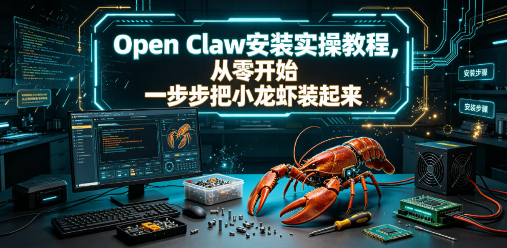 Open Claw安装实操教程，从零开始一步步一步步把小龙虾装起来-洛柒笔记