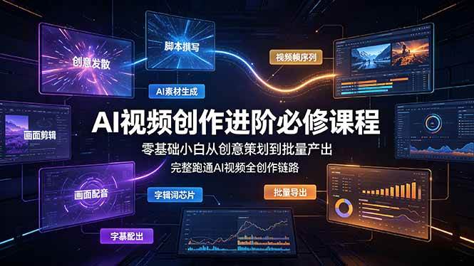（19159期）AI视频创作进阶必修课程：零基础小白从创意策划到批量产出，完整跑通AI视频全创作链路-洛柒笔记