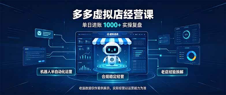 （20616期）单日进账1000+的多多虚拟店，合规稳定的老牌项目，机器人半自动化运营-洛柒笔记