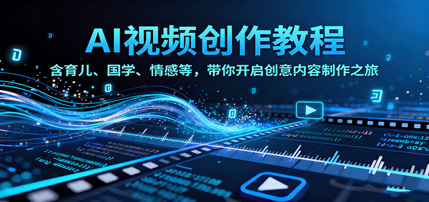 AI视频创富课，含育儿、国学、情感等，带你开启创意内容制作之旅-洛柒笔记