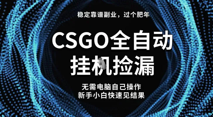 全球最热门游戏CSGO全自动捡漏，最新玩法，新手小白日入5张+-洛柒笔记