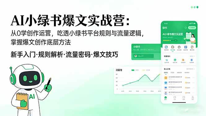 （17670期）AI 小绿书爆文实战营：从0学创作运营，吃透小绿书平台规则与流量逻辑，掌握爆文创作底层方法-洛柒笔记