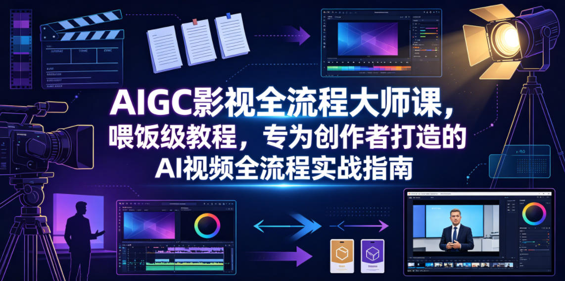 AIGC影视全流程大师课，喂饭级教程，专为创作者打造的AI视频全流程实战指南-洛柒笔记