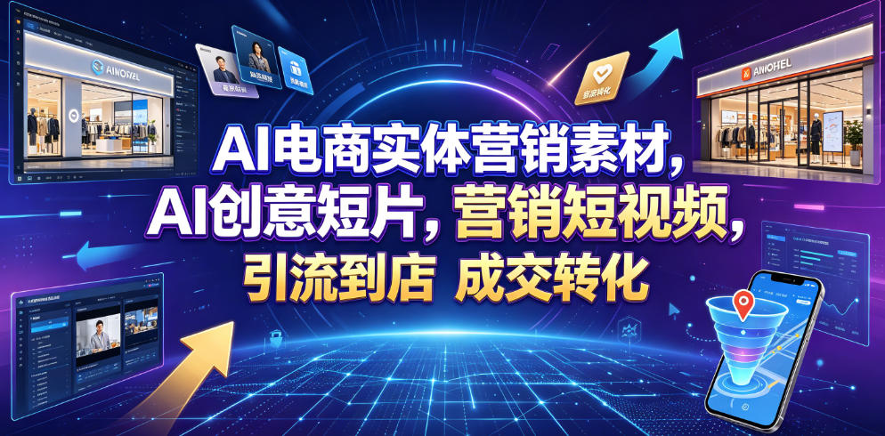 AI电商实体营销素材，AI创意短片，高效打造营销短视频，轻松引流到店，稳定提升门店客流与成交转化-洛柒笔记