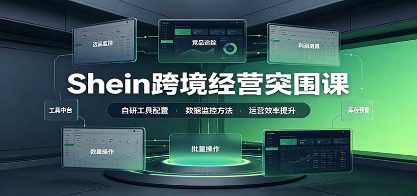 Shein跨境经营突围课：选品测品运营优化，自研工具赋能，破解单量与利润增长困境-洛柒笔记