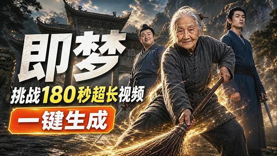 （20112期）即梦挑战180秒超长视频！一键生成3分钟电影？完整制作流程详细分享！-洛柒笔记