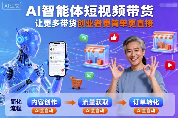 AI智能体短视频带货，让更多带货创业者更简单更直接-洛柒笔记