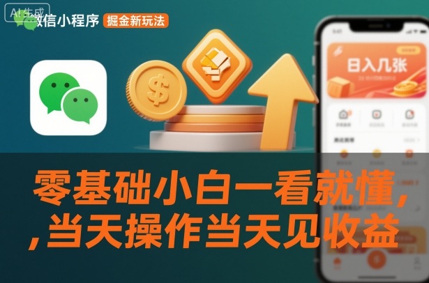 微信小程序掘金新玩法，日入几张，零基础小白一看就懂，当天操作当天见收益【揭秘】-洛柒笔记