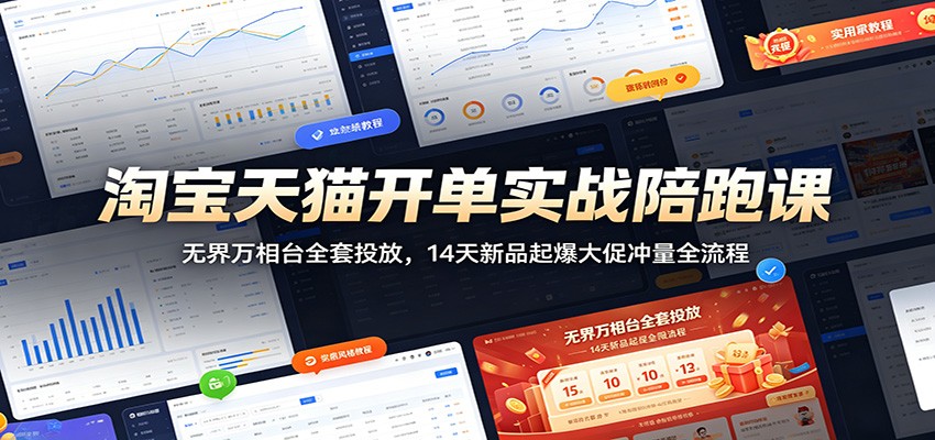 淘宝天猫开单实战陪跑课：无界万相台全套投放，14天新品起爆大促冲量全流程-洛柒笔记
