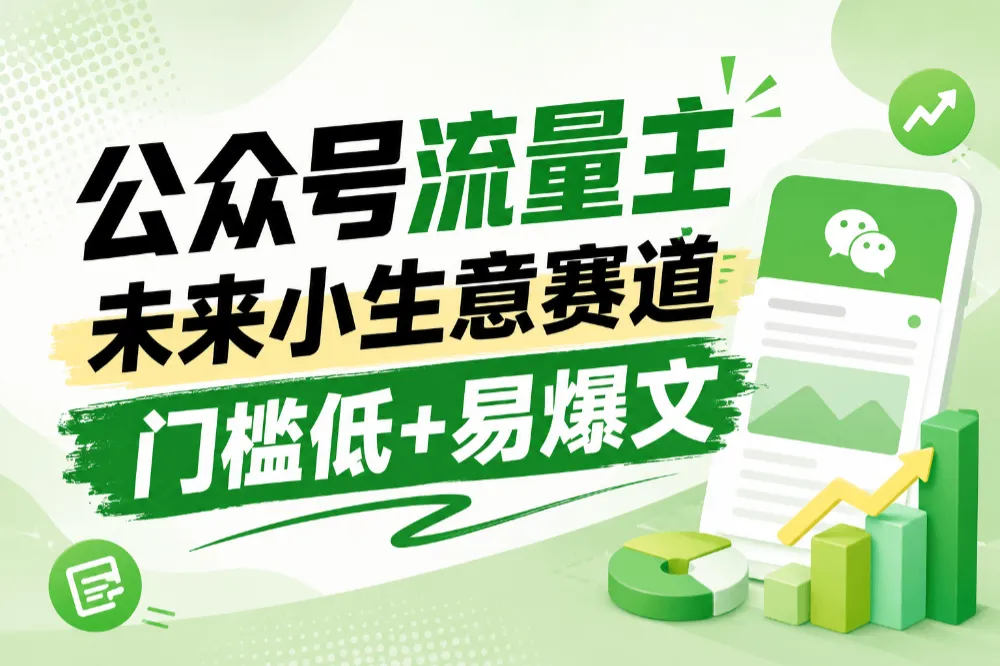 公众号流量主未来小生意赛道，门槛低，爆文率高，0-1全流程分享！-洛柒笔记