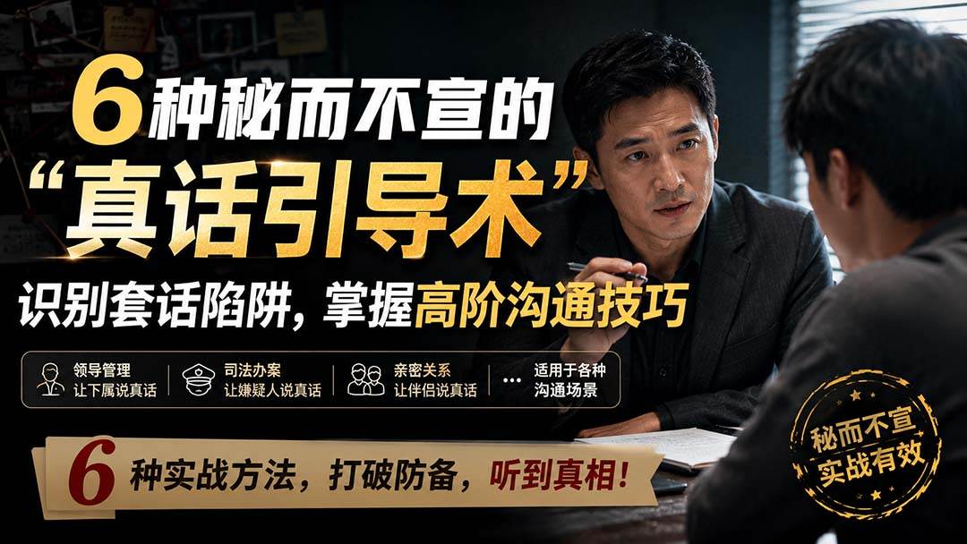 （20113期）付费文章：6种秘而不宣的“真话引导术”识别套话陷阱，掌握高阶沟通技巧-洛柒笔记