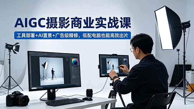 （18434期）AIGC 摄影商业实战课，工具部署+AI置景+广告级精修，低配电脑也能高效出片-洛柒笔记
